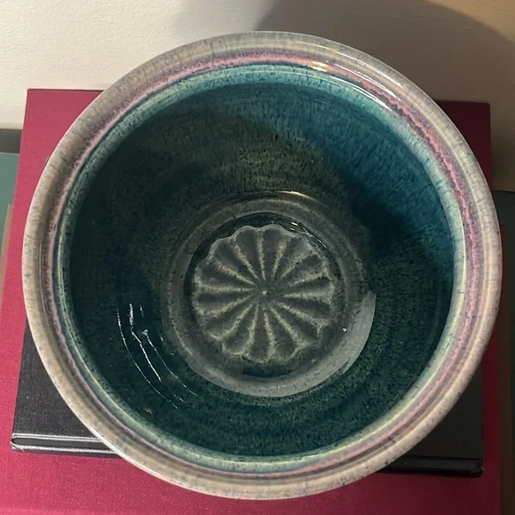 John Garrou Pottery 1991 Blue & Purple Glazed Stock Pot with Lid - Picture 10 of 11